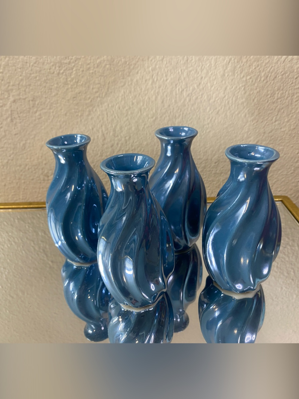 Blue Ceramic Wall Vase Cluster - Home Accents set of 4